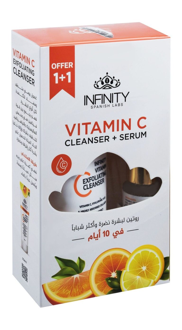 إنفينيتي مجموعة غسول الوجه وسيروم فيتامين سي، قطعتين